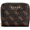 GUESS Laurel Small Around Wallet, Piccolo Portafoglio Zip, Bifold Donna, Logo Marrone, Taglia Unica