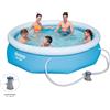 Bestway Piscina Fuori Terra Autoportante Piscina Esterna da Giardino in PVC triplice strato Rotonda Ø 305x76h cm con Pompa Filtro da 1.249 Lt/h - 57270 Fast Set