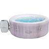 Bestway Piscina Fuori Terra Idromassaggio Gonfiabile da Esterno SPA 4 Posti Piscina per Giardino in PVC Ø 180x66h cm Grigio Effetto Rattan - Lay-Z-Spa Cancun AirJet