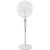 DCG Ventilatore a Piantana da Terra Ø 40 cm 3 Velocità con Pannello Solare per Ricarica e Porte USB colore Bianco - VE2210S