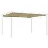 Outsunny Copertura retrattile per pergola, tessuto di ricambio per pergola da 4 x 3 m, tetto retrattile per gazebo, marrone chiaro