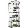 Pomurom Copertura per serra senza scaffale, porta arrotolabile, casetta da giardino, serra per pomodori e verdure, copertura in PVC trasparente per giardino, balcone, serra in pellicola