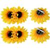 QUUPY 6 fermagli a coccodrillo per capelli a girasole fermagli per capelli per capelli da sposa accessori per lo styling dei capelli per donne ragazze hawaiano spiaggia feste decorazioni per le vacanze