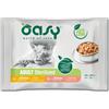 OASY CAT BOCCONCINI IN SALSA ADULT STERILIZED MULTIPACK POLLO & SALMONE (4 x 85 GR.)