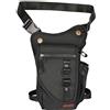 Larswon - Marsupio tattico laterale, con cinghia sulla coscia, per motociclista, impermeabile, colore: Verde, Uomo, 1226, Nero