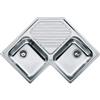 Franke PNX621E Lavello 83x83 cm 2 vasche Rettangolare con gocciolatoio Acciaio inossidabile