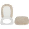 Casatessile Copriasse WC Velluto 50X50 cm. Misura Grande Copri ASSE Morbido, Coprisedile Water, Copriwater Universale - Ecru