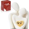 LINYTHER Mini Statua Coppia Amore, Soprammobile Moderno Decorazioni Casa, Scultura Astratta Love, Accessori Arredamento Casa Camera Da Letto, Regalo Anniversario Matrimonio Romantico