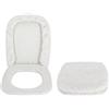 Casatessile Copriasse WC Velluto 50X50 cm. Misura Grande Copri ASSE Morbido, Coprisedile Water, Copriwater Universale - Bianco