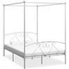 vidaXL Letto a Baldacchino Bianco in Metallo 140x200 cm