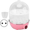 Pssopp 350 W 2 Strati 14 capacità Uova Cuociuova Elettrico Cuociuova Rapido Spegnimento Automatico, Cuociuova per Uova Sode Cuociuova Elettrodomestici Speciali (Doppio Strato Rosa)