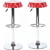 BAKAJI Set 2 Sgabelli Bar Cucina Seduta Forma Tappo Bottiglia Sgabello Girevole Rosso