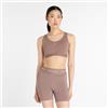 New Balance Donna NB Essential Run Bra in Marrone, Maglia di Poliestere, Taglia L
