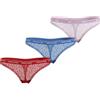 Tommy Hilfiger Perizomi Donna Confezione da 3 Premium Essential Tanga, Multicolore (Fierce Red/Blue Spell/Pearly Pink), XL