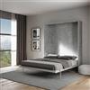 IMAGO FACTORY Kento - Mobile Letto a Scomparsa Matrimoniale, Letto Richiudibile a Parete, Materasso non Compreso, il Letto Matrimoniale a Scomparsa arriva Smontato, Made in Italy (Cemento)