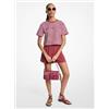 Michael Kors per donna. [MT551R9HM7] T-shirt corta in cotone a righe con logo rosso, Casual, Manica corta