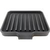 Happitasa Portasapone in silicone e supporto per spugna con scivolo di scarico, confezione da 2 (nero, 13 x 10 cm)