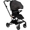 Momi ADELLE - Passeggino Leggero Compatto Pieghevolei a partire da 6 mesi 0-22 Kg pieghevole con seduta a 360° e cintura di sicurezza a 5 punti, cestino porta spesa e maniglia per il trasporto da ripiegato colore Nero