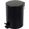 Spirella Pattumiera Sydney in Metallo da 3 o 5 Litri con Contenitore Interno in Plastica Riciclata, Pattumiera a Pedale per Bagno, Nero