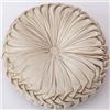 OUKEYI Cuscino rotondo in velluto a pieghe, 35 cm, colore puro, a forma di zucca, adatto per casa, letto, auto, decorazione (beige)