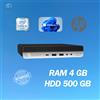 HP PC DESKTOP HP 800 G3 MINI INTEL I5 RAM 4GB HDD 500GB WIN 11 PRO RICONDIZIONATO