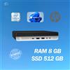 HP PC DESKTOP HP 800 G3 MINI INTEL I5 RAM 8GB SSD 512GB WIN 11 PRO RICONDIZIONATO