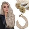 Ugeat Keratine Extension per capelli umani 14 pollici U Tip estensioni naturali a caldo 50 grammi Keratina estensioni capelli biondo cenere e sbiancante biondo #P18/613 Highlight Nail Tip estensioni