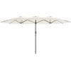 Outsunny Ombrellone doppio 436 x 260 cm, Protezione UV, Ombrellone in acciaio con manovella, Beige