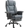Vinsetto Sedia da Ufficio Ergonomica Poltrona da Computer Girevole a 360° Regolabile in Altezza con Poggiatesta e Braccioli Imbottiti con Poggiapiedi Similpelle 68 x 80 x 120-126 cm