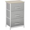 HOMCOM Comò moderno con 3 cassetti in tessuto, telaio in acciaio e truciolato, 45 x 30 x 71 cm, grigio | Aosom Italy