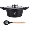 Stone&Stone Pentola 28cm professionale estremamente antiaderente con tecnologia tedesca fondo in acciaio casseruola cuoci pasta pentole anche per gas/forno e induzione sana priva di pfoa