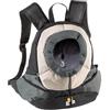 Ferplast Zaino per Cani KANGOO, Trasportino Gatto, Zaino per Gatti, Cinghie Regolabili, Cinghia di sicurezza, Max 6 Kg, 37 x 16 x 36,5H cm, Grigio