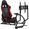 NanoRS Simulatore di corsa NanoRS 3in1 sedile gioco/porta volante/porta TV Nero/Rosso [RS160]