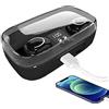 smashing Auricolari Impermeabili Bluetooth Wireless - Auricolare Impermeabile con Display Digitale Touch | Auricolari con Display Digitale Cuffie Auricolari con Controllo tattile Audio Stereo 3D