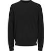 JACK & JONES Rddbrooks Knit Crew Neck L/S Noos Maglione Lavorato a Maglia, Nero, L Uomo
