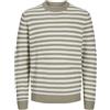 JACK & JONES Joreaton Knit Crew Neck BF Maglione Lavorato a Maglia, Silver Sage/Strisce: Sale Marino, M Uomo