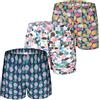 Hialegion Boxer Americani Uomo Cotone Pantaloncini Pigiama Intimo Boxershort Uomo Larghi Traspirante Morbido Divertente Designer Boxer per Short 3 Pacco M