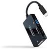 Velocraze Cavo adattatore - Type-C a HDMI/DVI/VGA, 20 cm, nero, funzioni di connessione multiple per dispositivi elettronici.