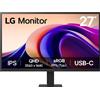 LG 27" QHD Monitor Monitor PC 68,6 cm (27") 2560 x 1440 Pixel Quad HD Nero