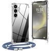 OLEPHY Trasparente Cover con Cordino per Samsung Galaxy S22 5G, Blu