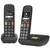 Gigaset E290A Duo, Telefono analogico/DECT Nero Identificatore di Chiamata, Telefono analogico/DECT, Cornetta Wireless (Versione Tedesca) [Versione tedesca]