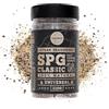 SALDVA SPG Classic Steak Seasoning Blend - Premium Salt, Pepper & Garlic Seasoning - Crafted for Irresistible Steaks - Large Jar (220g)