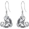 URONE Orecchini con nodo celtico per le donne in argento Sterling 925 Triquetra orecchini luna celtica regalo per donne ragazze, Argento sterling, Nessuna pietra preziosa
