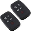 ECSiNG 2 cover per telecomando auto, 5 tasti, in silicone, compatibile con Evoque Freelander 2 Jaquar XE XF XJ