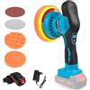 HERZO Lucidatrice a batteria 150 mm, tampone auto e lucidatrice, 6 velocità variabile, set di lucidatura auto, 2 batterie da 21 V 1,5 Ah, lucidatrice senza fili per la cura dell'auto, lucidatura, cera