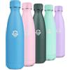 KollyKolla Borraccia Termica 500ml, Bottiglia Acqua in Acciaio Inox, Senza BPA, Riutilizzabile, Doppia Parete Isolata, Antigoccia, Bottiglia per Scuola, Ufficio, Viaggi, Bambini, Palestra, Sport, Campeggio
