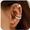 ALEXCRAFT Earcuffs Donna Orecchini Clip con Zirconi Set Donna Ear Cuff Argento Orecchini Argento Cerchi da Orecchie Cuff Earrings Chunky Senza Buco Cartilagine