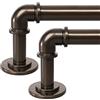 OLV Confezione da 2 aste per tende industriali in bronzo, per finestre da 122 a 213 cm, diametro 2,5 cm, oscuranti, regolabili, resistenti, per tende per finestre per interni ed esterni