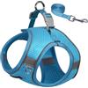 AIITLE Pettorina e guinzaglio per cani, imbracatura per cuccioli anti-tiro con rete super traspirante, riflettente per passeggiate all'aperto per cani di piccola taglia, gatti Blu XS
