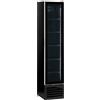 Ristoattrezzature Modello: 119910020362623,Frigo vetrina bibite verticale SLIM refrigerata 1 anta in vetro nera +0 +10 °C 160 lt 39x47,5x188h cm